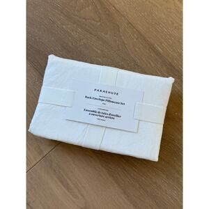 New Set of 2 Parachute Home Standard Brushed Cotton Back Open Pillowcases White